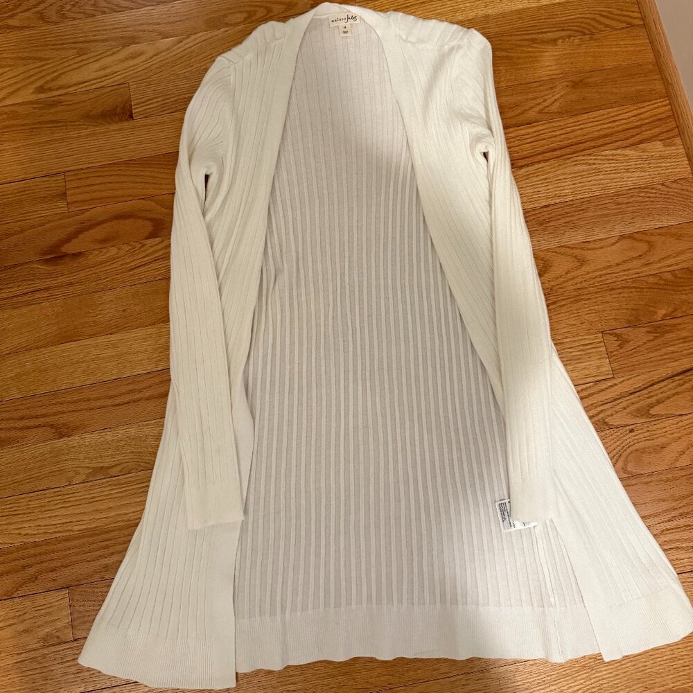 Long white cardigan
